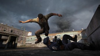 joel stomping on a man's face